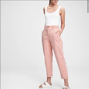 Gap High Rise Barrel Khaki Pants - Pink